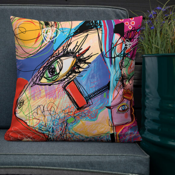 Portrait in Motion Throw Pillow